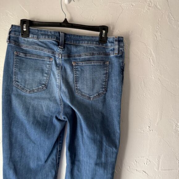 Chico’s So Slimming Girlfriend Skinny Jeans Button Hem Blue Denim Size‎ 8 - Picture 5 of 9